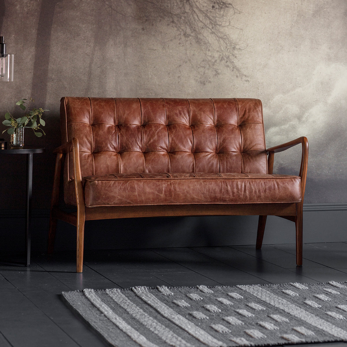 Barton 2 Seater Sofa Vintage Brown Leather - Ezzo