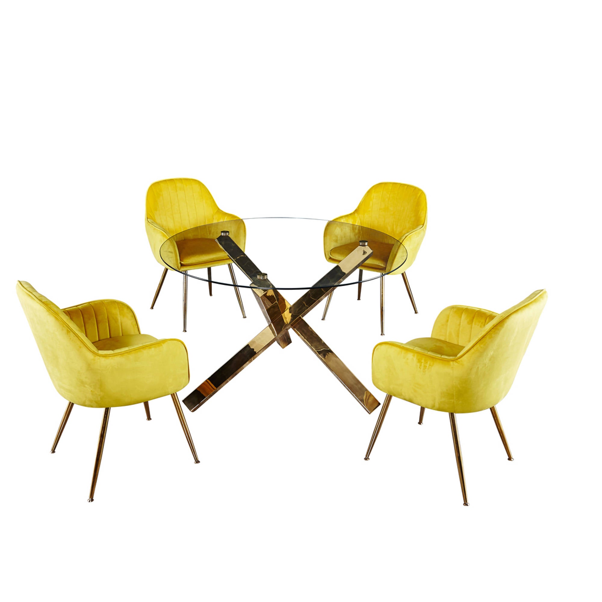Lares Chairs in Ochre Yellow - Ezzo