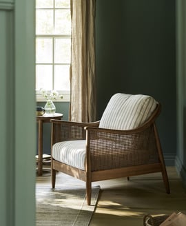Templecombe Rattan Armchair Carbon Stripe