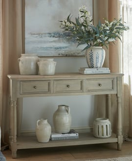 Delphine Collection 3 Drawer Console With Shelf