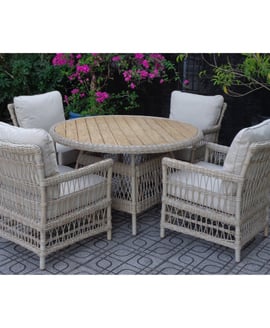 Provence Collection Outdoor 4 Seater Round Dining Set