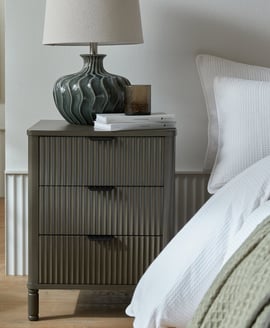 Reed Collection 3 Drawer Bedside Table