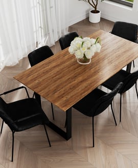 Antibes Russet Black Dining Table