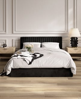 Berlin Black Tall Ottoman Double Bed