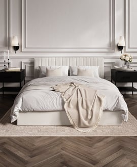 Berlin Milk Ottoman Double Bed