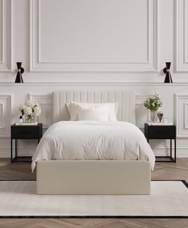 Berlin Milk Tall Ottoman Single Bed