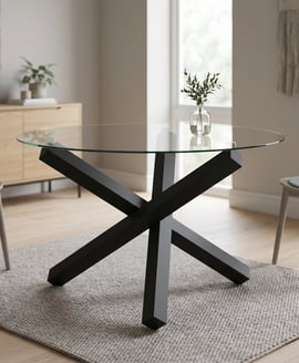 Capri Clear Black Dining Table
