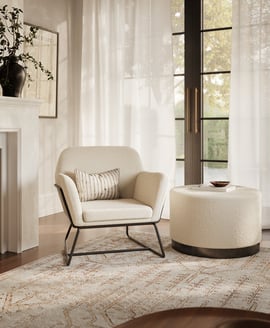 Charles Armchair Ivory Boucle Matte Black