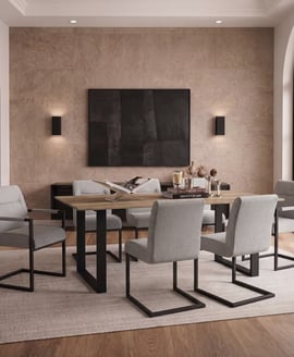 Cleaver Smoked Pearl Black Arms Dining Chair