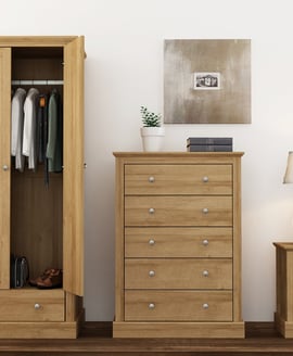 Devon Oak 2 Drawer Bedside Cabinet