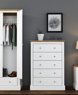 Devon White 2 Drawer Bedside Cabinet
