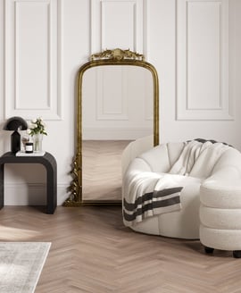 Emi Ivory Black Pouffe