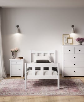 Havana White Bedside Cabinet