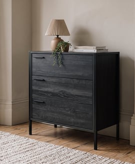 Hoxton Black 3 Drawer Chest
