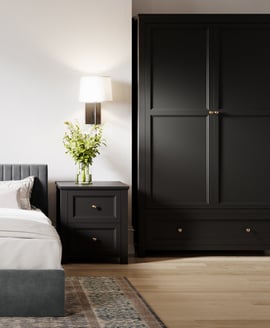 Ives Black 2 Door Wardrobe