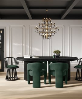 Lina Forest Green Black Dining Chair