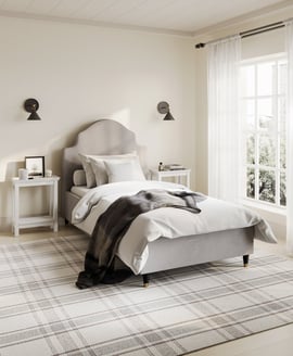 Monterey Grey Thin Stripe Single Bed