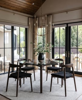 Ned Clear and Chocolate Dining Table