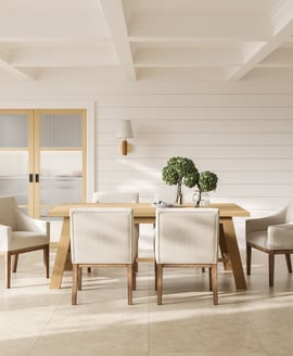 Piper Bisque Brushed Wood Dining Chair