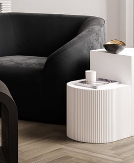 Reed White Side Table