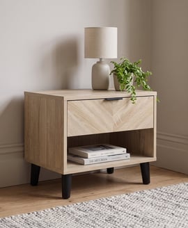 Stockholm Chevron 1 Dr Bedside Cabinet