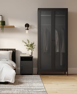 Storm Black 2 Door Wardrobe