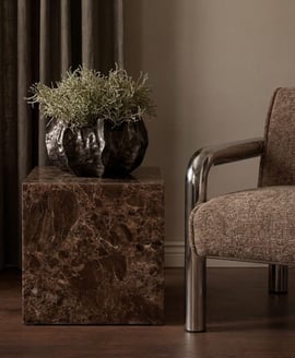 Sur Brown Emperador Side Table
