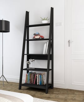 Tiva Ladder Bookcase Oak 1 Pack