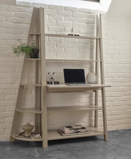 Tiva Corner Ladder Shelving Grey 1 Pack