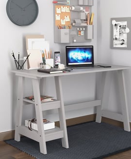 Tiva Corner Ladder Shelving Grey 1 Pack
