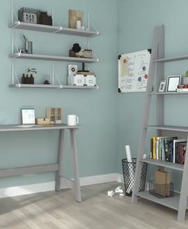 Tiva Ladder Bookcase Grey 1 Pack