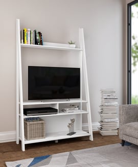 Tiva Ladder Ent Tv Unit White 1 Pack