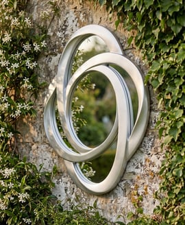 Opus Silver Finish Elliptical Design Wall Mirror