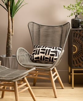 Sisal Grey Rope Lounge Chair And Footstool