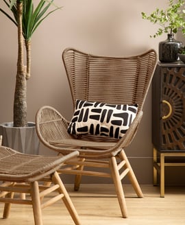Sisal Latte Rope Lounge Chair And Footstool