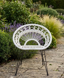 Manado White Natural Rattan Chair