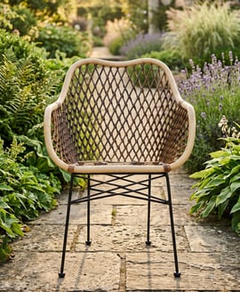 Manado Natural Rattan and Metal Chair