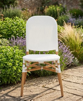 Manado Natural and White Rattan Dining Chair