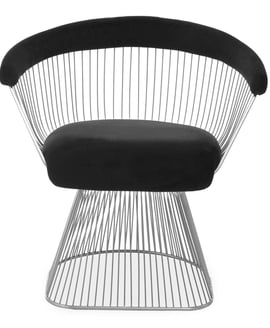 Anzio Black Velvet And Brushed Silver Chair