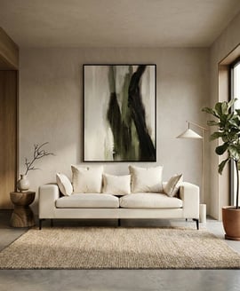 Avignon 3 Seat Textured Fabric Cream Sofa