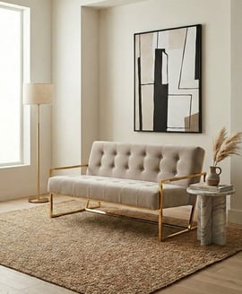 Azalea Two Seat Mink Velvet Sofa