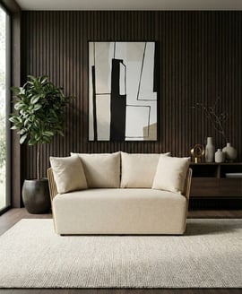 Azalea Two Seat Natural Fabric Sofa