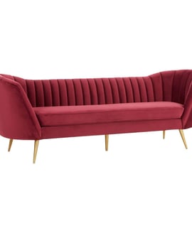 Binky 3 Seat Wine Velvet Sofa