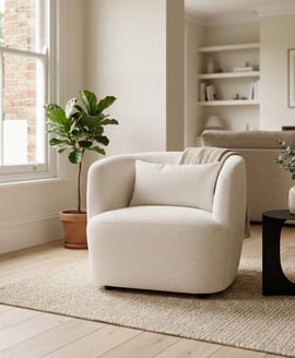 Bruge Textured Cream Curved Chair