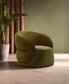 Darla Forest Green Curved Velvet Chair