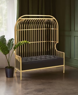 Eliza Gold Dome Cage Two Seat Sofa