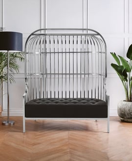 Eliza Silver Dome Cage Two Seat Sofa