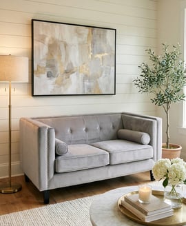 Felisa Two Seater Grey Velvet Sofa