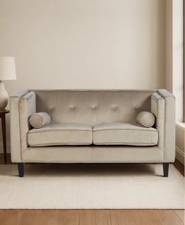 Felisa Two Seater Mink Velvet Sofa