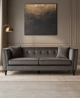 Ferris 3 Seat Grey Velvet Sofa